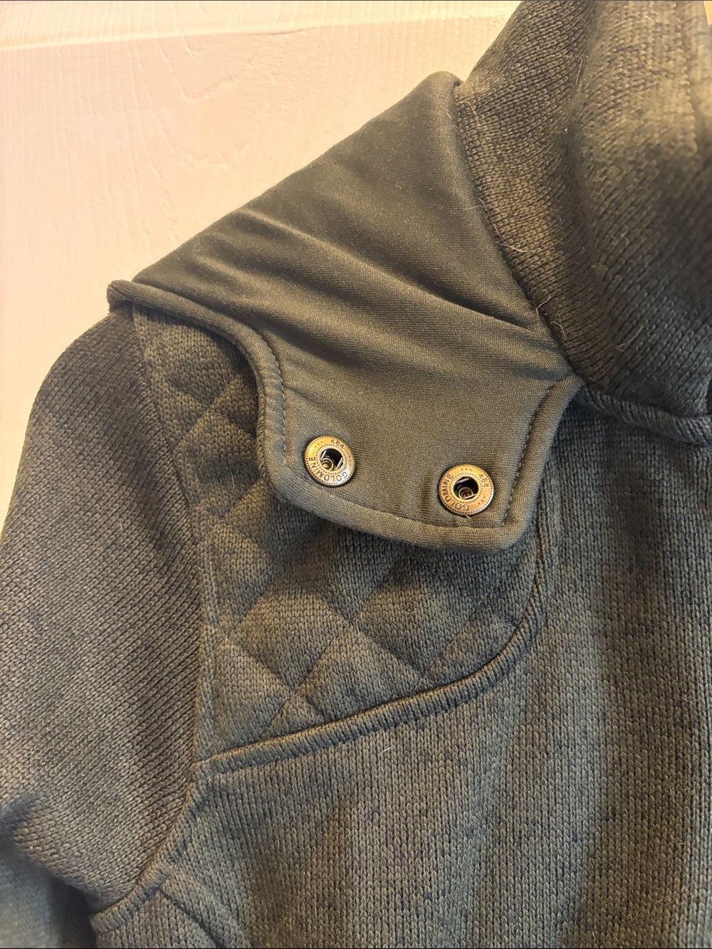 Eddie Bauer Olive Green Quilted Fleece Jacket with Snap Hood - Picture 8 of 13